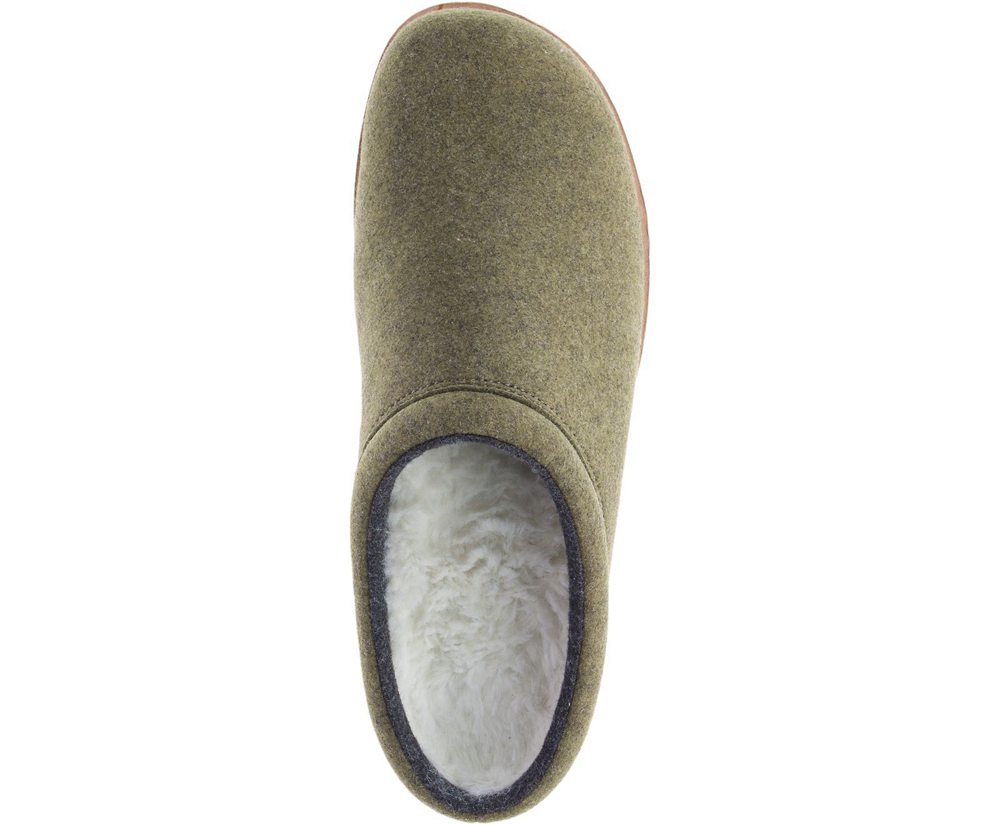 Merrell Slip Ons Męskie Oliwkowe - Juno Clog Wool - 091834-FNE